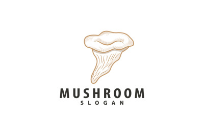 Logo del fungo Design minimalista retrò Food VectorV16