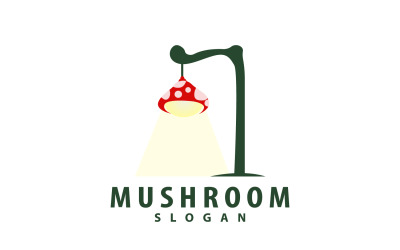Mushroom Logo Retro Minimalist Design Food VectorV6