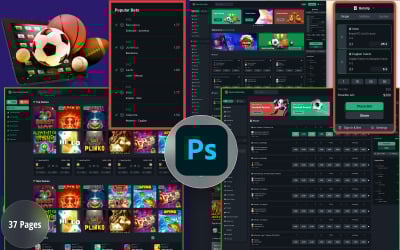 Sportsbetslip - PSD-sjabloon voor sport- en casinogokken