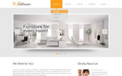 Plantilla de sitio web adaptable para diseño de interiores