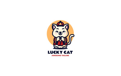 Şanslı kedi maskot karikatür Logo 1