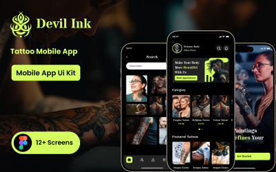 Devil Ink Tattoo Mobile App Figma Mall