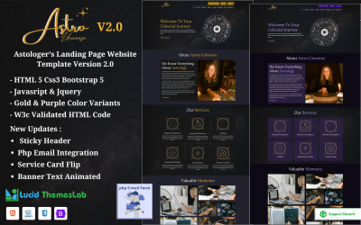 AstroUniverse | Egyoldalas HTML-sablon asztrológusoknak és jósoknak