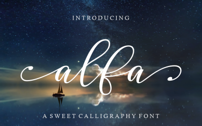 Carattere scritto a mano con script Alfa