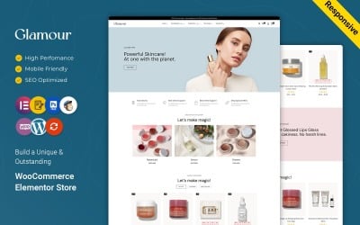 Glamour — адаптивная тема WooCommerce Elementor для ухода за кожей, красотой и косметикой