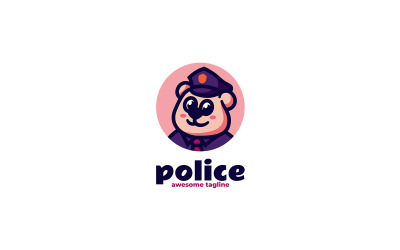 北极熊警察吉祥物卡通标志