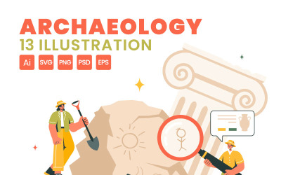 13 Illustration vectorielle d&amp;#39;archéologie
