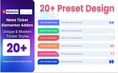 Плагин News Ticker WordPress для Elementor