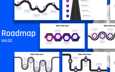 Diapositivas infográficas sobre la hoja de ruta empresarial