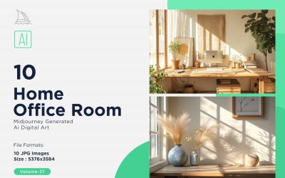 Scandinavian Home Office Room Set 27