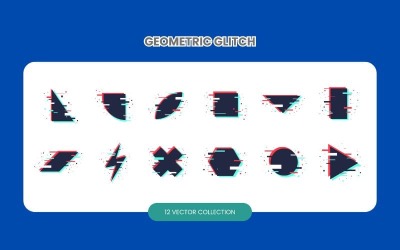 Geometrisk glitch vektor set