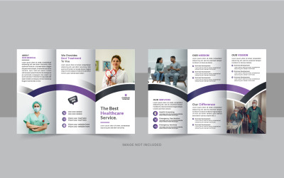 Gezondheidszorg of medische driebladige brochure of zakelijke driebladige brochure sjabloonindeling
