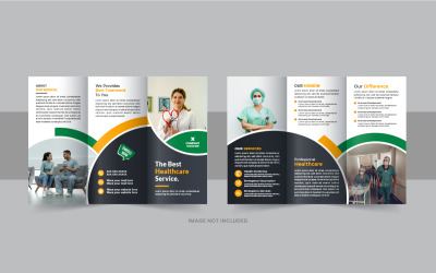 Healthcare or medical trifold brochure or business trifold brochure template design layout