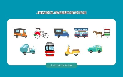 Jakarta közlekedési vektor készlet