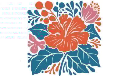 Цветочная векторная иллюстрация силуэта