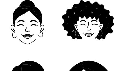 Hochwertige Mädchen-Vektorillustrationen, perfekt für das Design