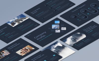 Neumorphic bedrijfsprofiel PowerPoint-presentatiesjabloon Vol. 2