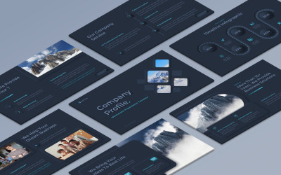 Neumorphic Company Profile PowerPoint bemutatósablon 2. évf. 2