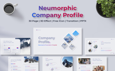 Profil de l&amp;#39;entreprise neumorphique Powerpoint Vol.1