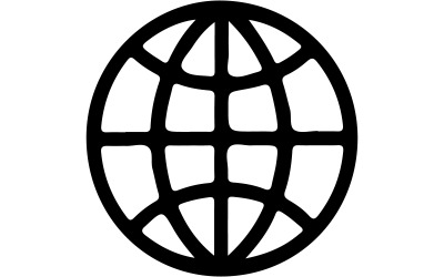 带有白色背景的地球图标矢量