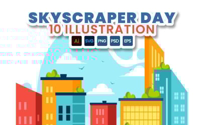 10 Illustrazione del giorno del grattacielo