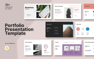 Layout do modelo de apresentação de slides do Google para plano de negócios