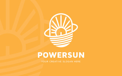 Modèle de conception de logo Power Sun