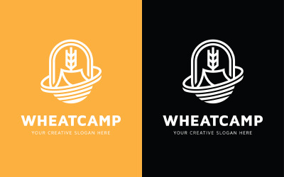 Plantilla de diseño de logotipo de camping de trigo