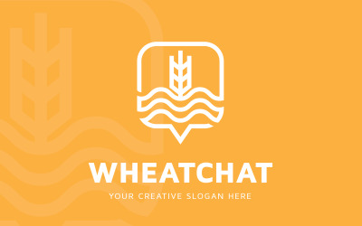 Weizen-Chat-Logo-Design-Vorlage