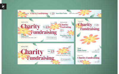 Billet de collecte de fonds pour une œuvre caritative florale