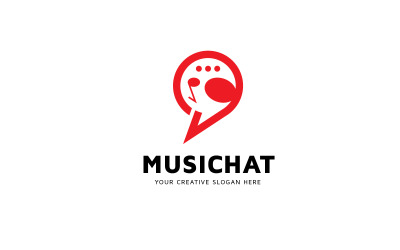 Modèle de conception de logo de chat musical/parler
