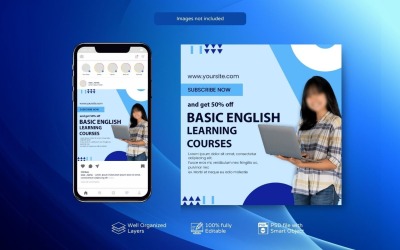 Modèles de médias sociaux PSD gratuits pour l&amp;#39;apprentissage en ligne
