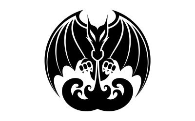 Multenzo - Illustration de dragon cracheur de feu noir et blanc