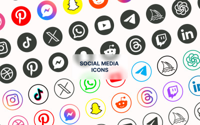 Populaire sociale media-logopictogrammen