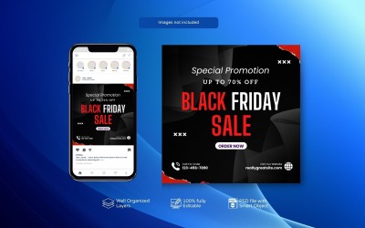 Modern Black Friday Sale PSD för kampanjer på sociala medier