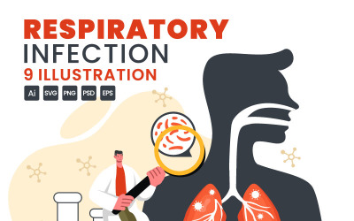 9 Illustrazione dell&amp;#39;infezione respiratoria