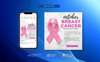 Minimal bröstcancermedvetenhet månad Postmall