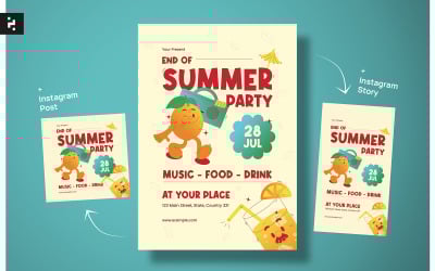 Plantilla de volante de fiesta de verano degradado
