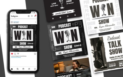 Szablon postu na Instagramie podcastu 3