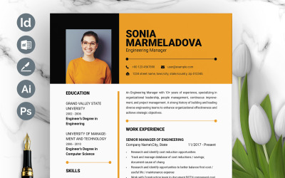 Modern Resume CV Template Layout