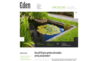 Plantilla Web Responsive para Sitio de Diseño de paisaje #43643