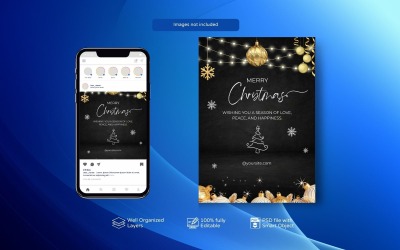 PSD Joyful Christmas közösségi média bejegyzéssablon