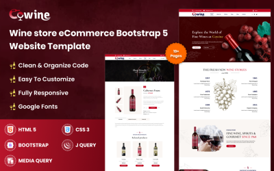 Modelo de site Bootstrap 5 de comércio eletrônico da Cowine Store