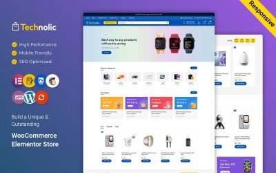 Technolic – Elektronika, modulok és technológia Többcélú WooCommerce Elementor téma