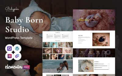 Babypiks — motyw WordPress Elementor dla fotografii noworodkowej