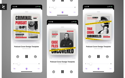 Modèle de couverture de podcast sur le crime réel