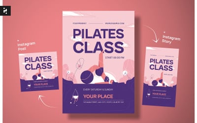 Modello di volantino per lezione di pilates