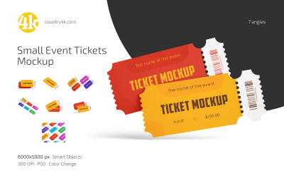 Set di mockup per biglietti per piccoli eventi