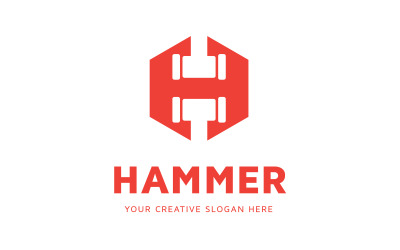 Hexagonal Hammer H Letter Logo Design