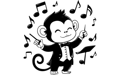 Un lindo mono vector de firma